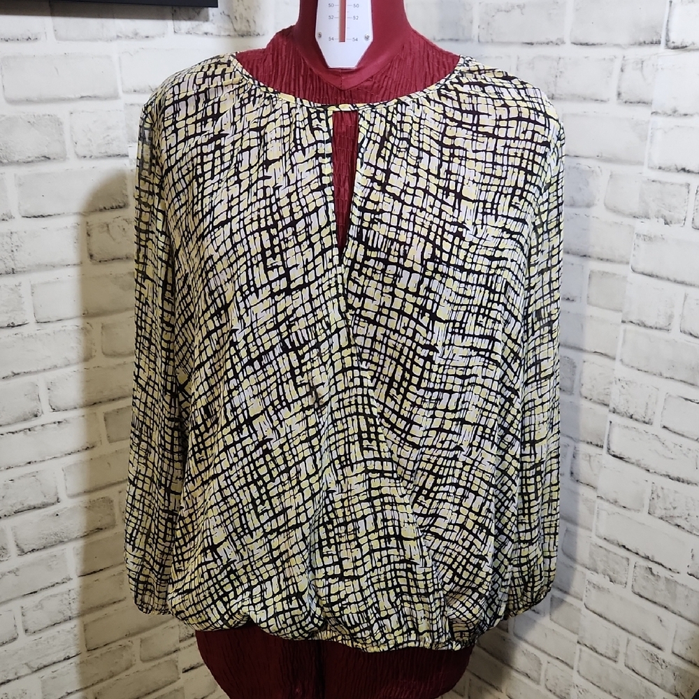 George Women's Black and Yellow Blouse